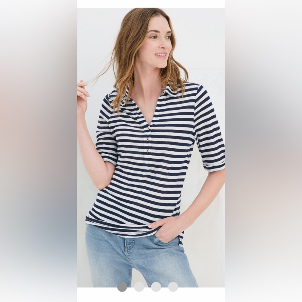 Chico’s Striped Linen Utility Tee